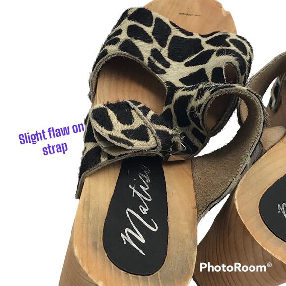MATISSE Calf Hair Giraffe Print Clog Sandals - Picture 6 of 10